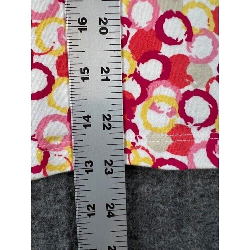 Women's Kim Rogers White Red Orange Pink Tan Circle Round Neck Short Sleeve PL - Picture 4 of 5